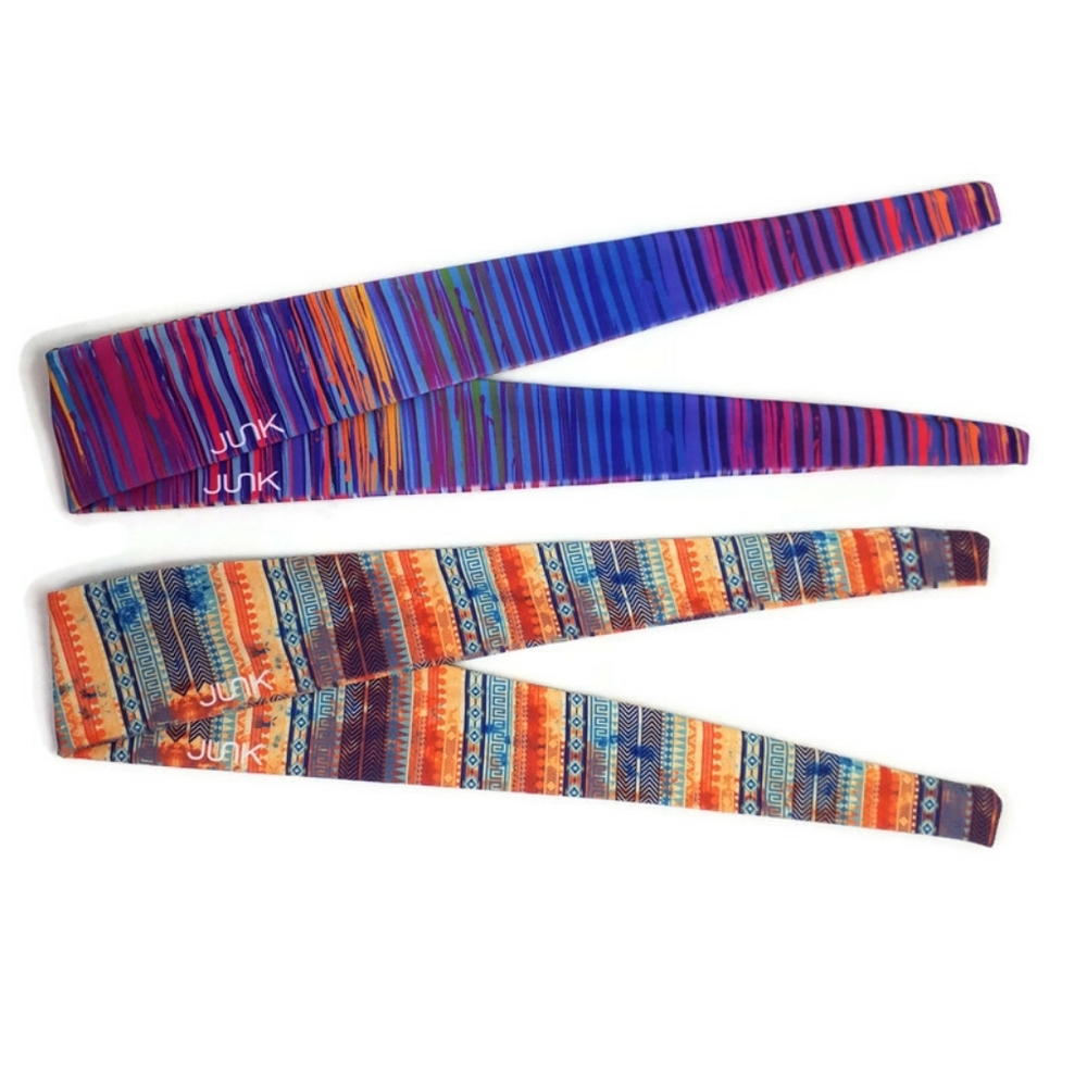JUNK Pro Sport Multicolor Flex Tie Headband Set 2 Piece